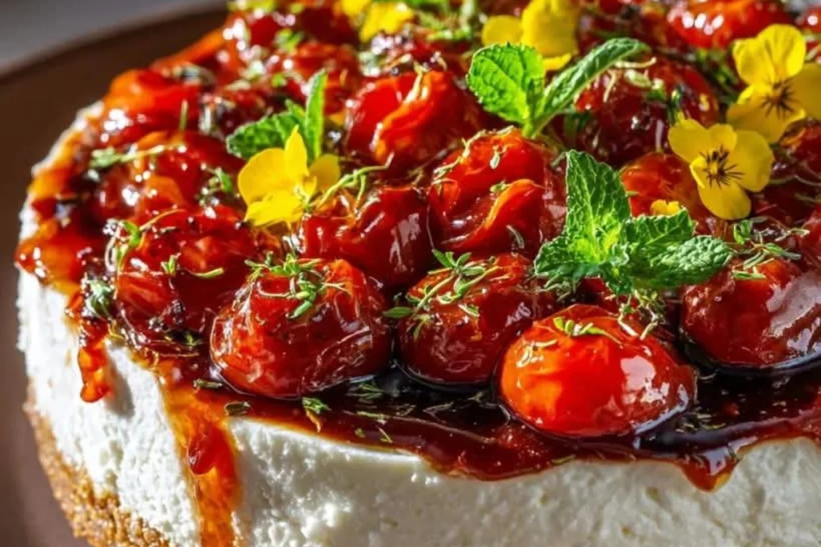 Cheesecake salé à l’ail et aux fines herbes