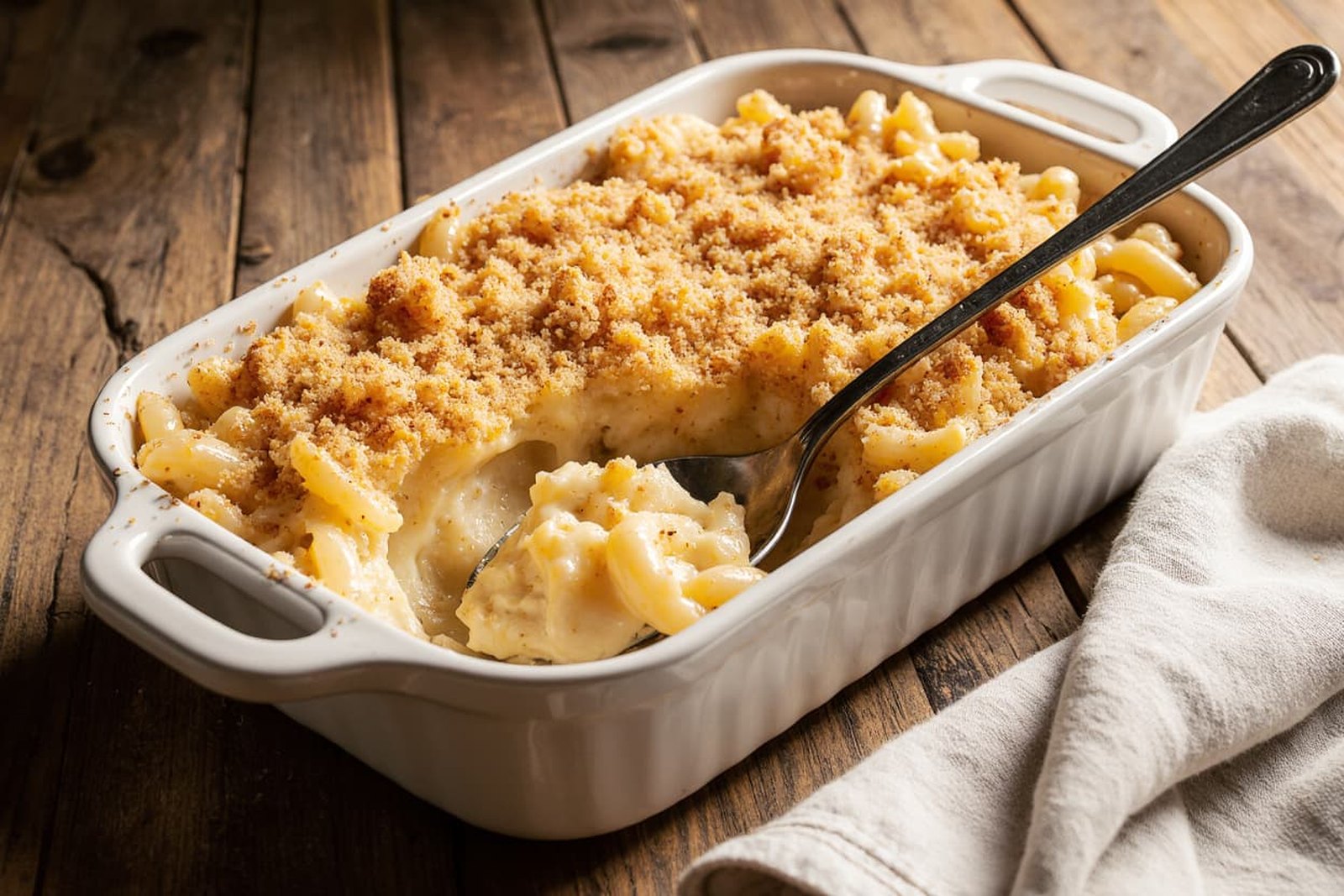 Gratin de macaronis au cheddar
